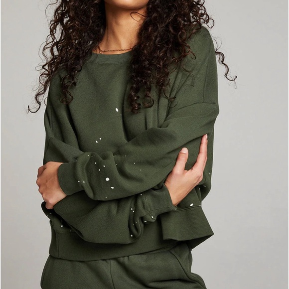 Chaser Ombré Forest Night Splatter Paint Pullover and Matching Pant - Picture 5 of 7